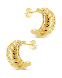 Kalina Quilted Huggie Hoop Earrings - Sterling Forever