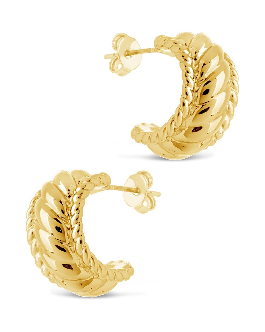 Kalina Quilted Huggie Hoop Earrings - Sterling Forever