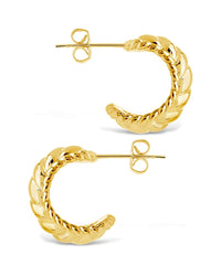 Kalina Quilted Huggie Hoop Earrings - Sterling Forever