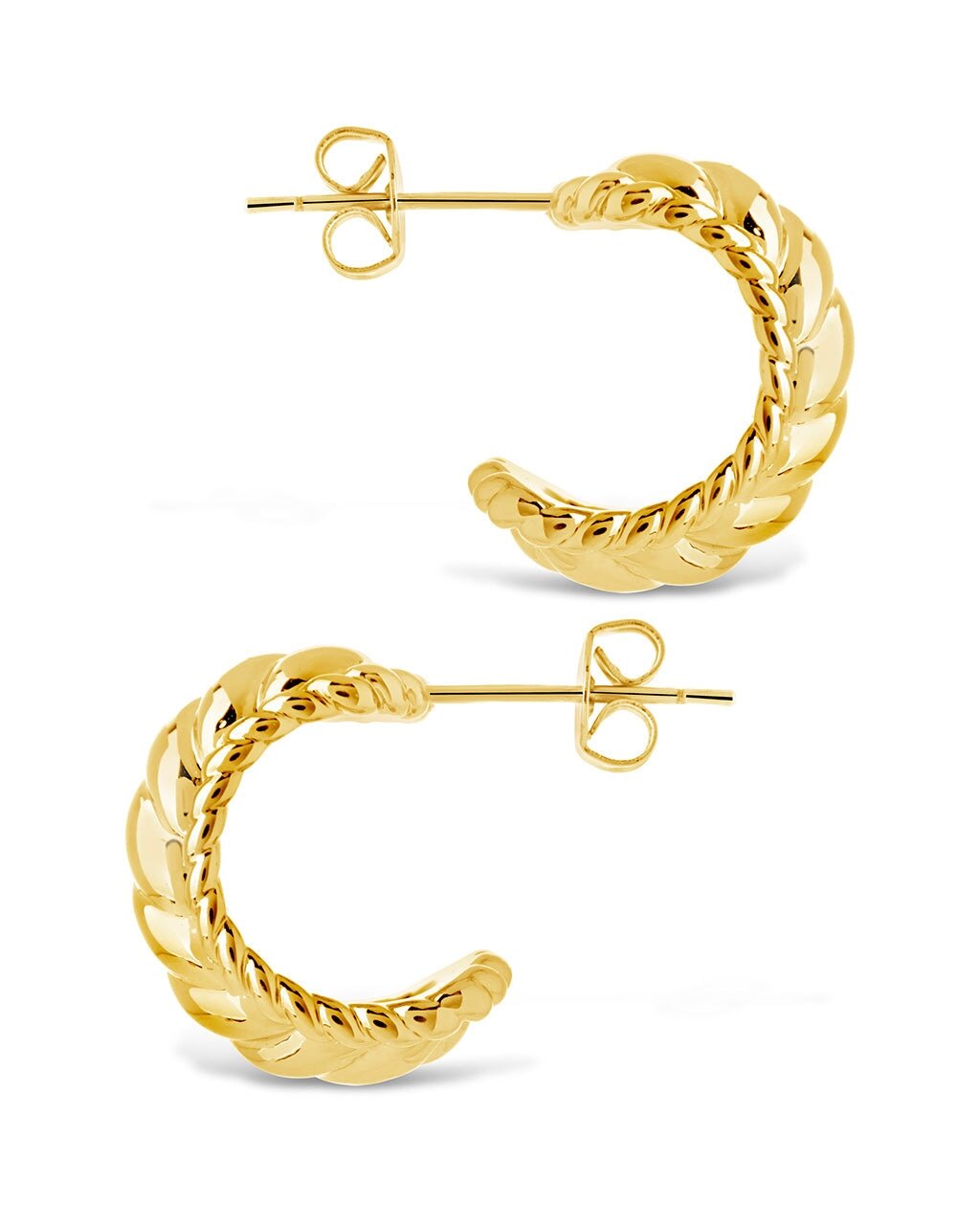Kalina Quilted Huggie Hoop Earrings - Sterling Forever