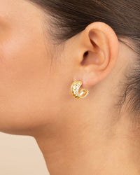 Kalina Quilted Huggie Hoop Earrings - Sterling Forever