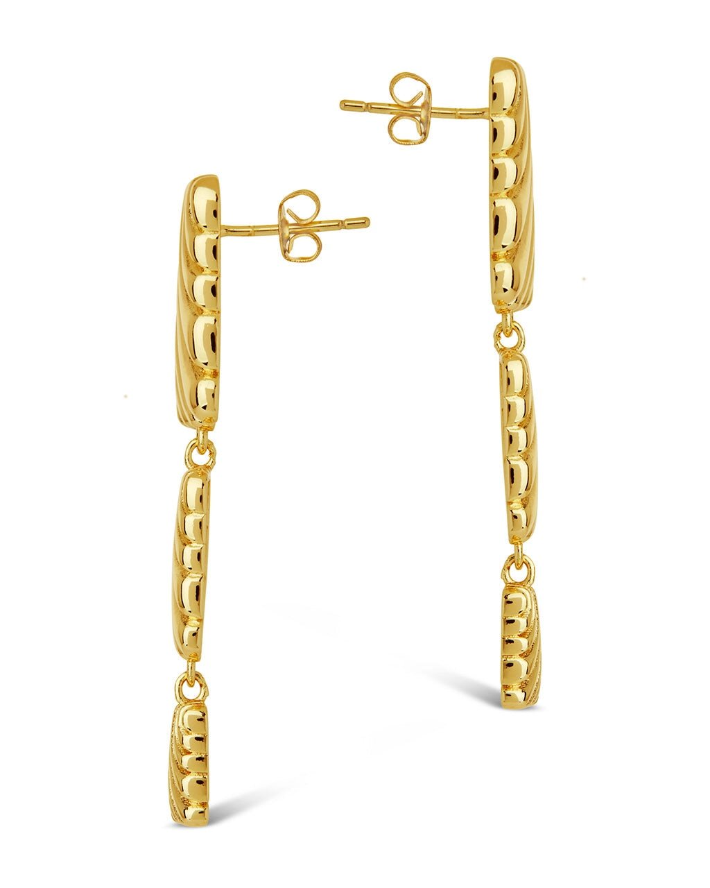 Haydée Triple Textured Drop Stud Earrings - Sterling Forever
