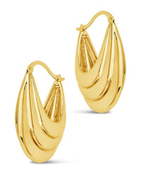 Elodie Textured Statement Hoop Earrings - Sterling Forever
