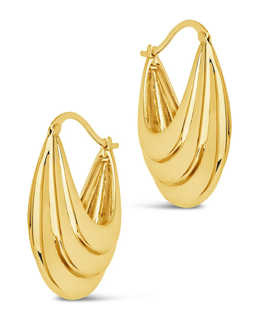 Elodie Textured Statement Hoop Earrings - Sterling Forever