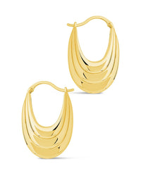 Elodie Textured Statement Hoop Earrings - Sterling Forever