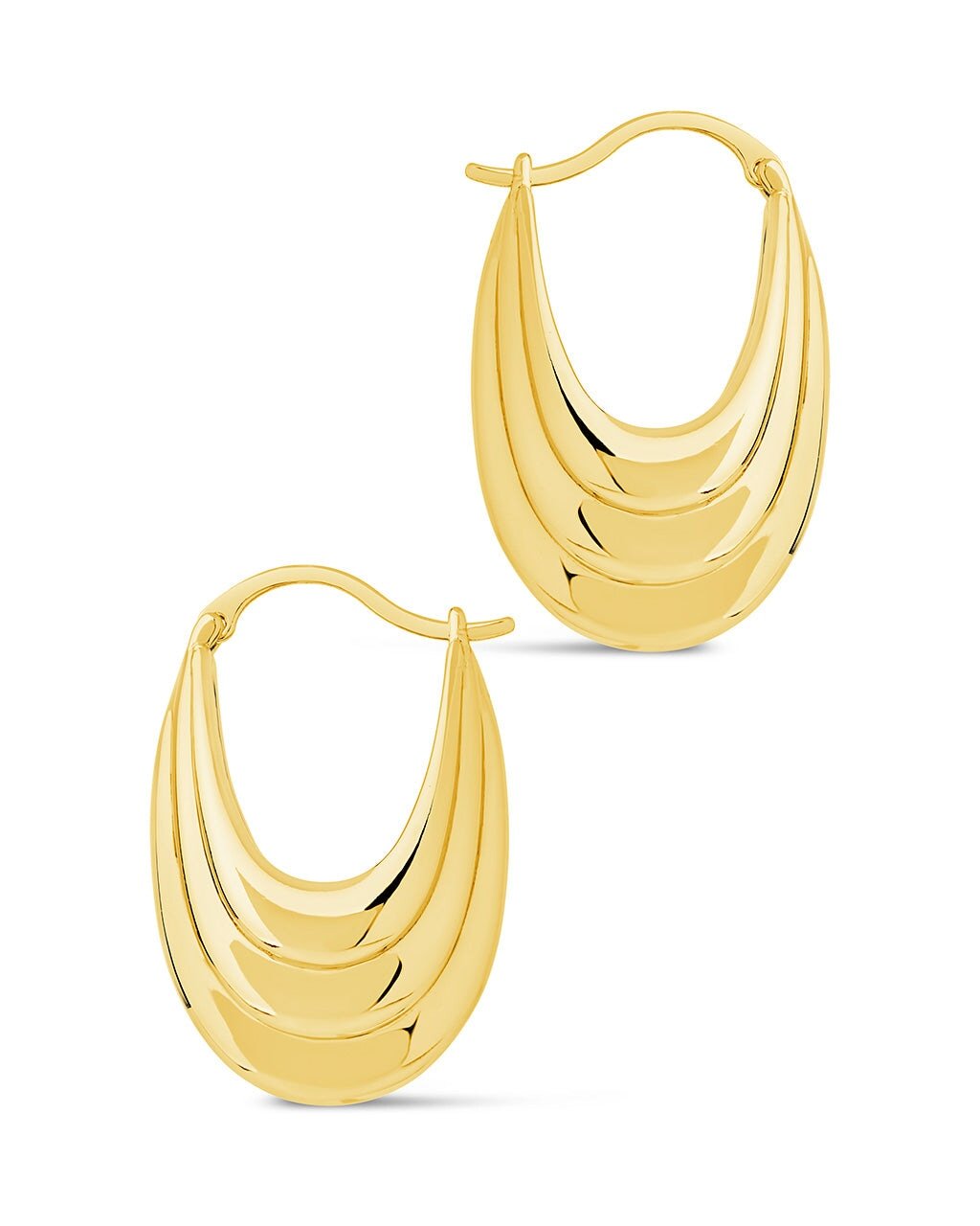 Elodie Textured Statement Hoop Earrings - Sterling Forever