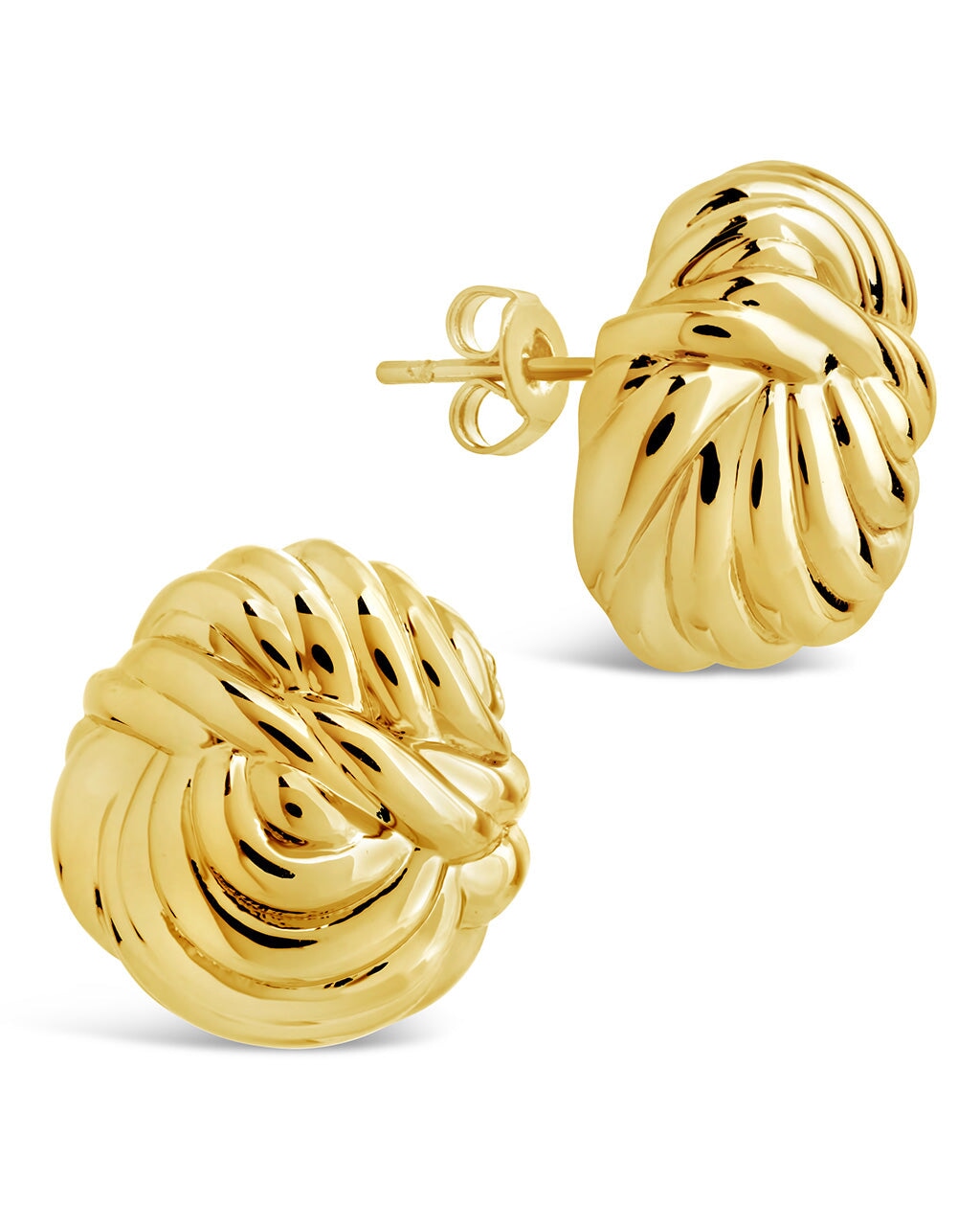 Brioche Twist Stud Earrings Earring Sterling Forever Gold 