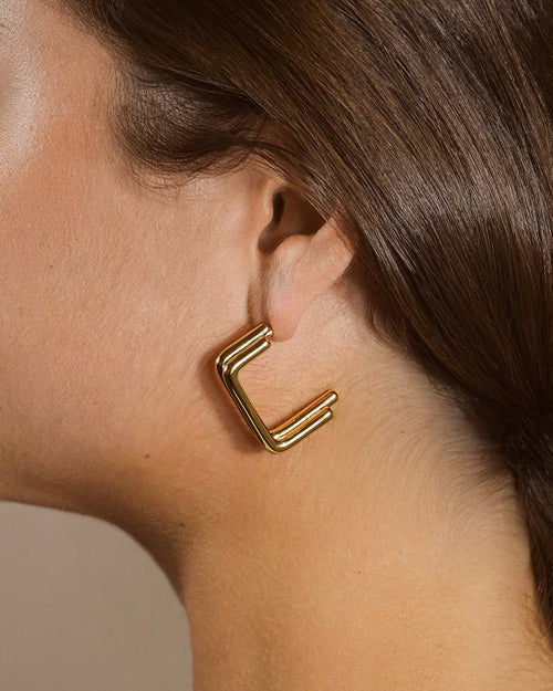 Baguette Hoop Earrings - Sterling Forever