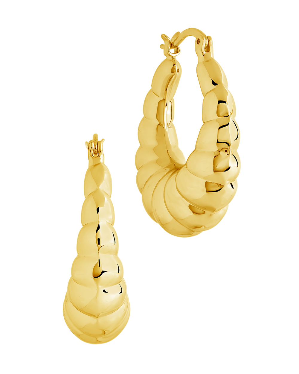 Melody Ribbed Oversized Hoop Earrings