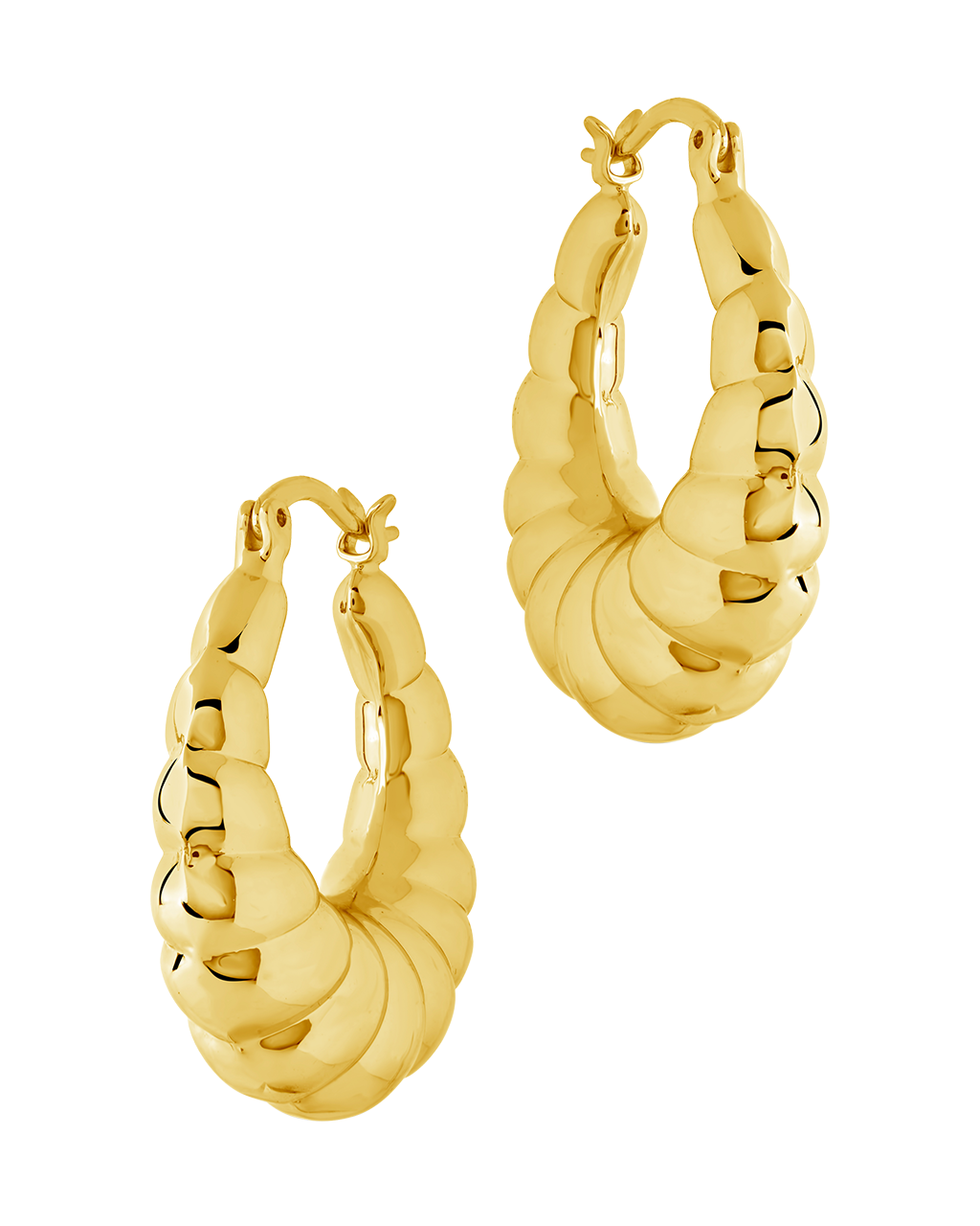Melody Ribbed Oversized Hoop Earrings