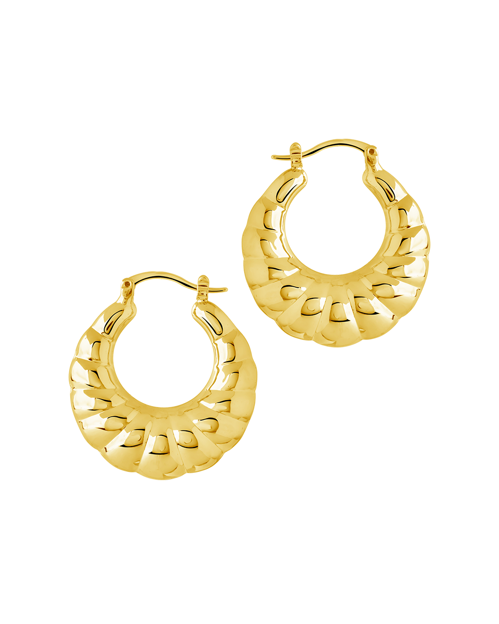 Melody Ribbed Oversized Hoop Earrings