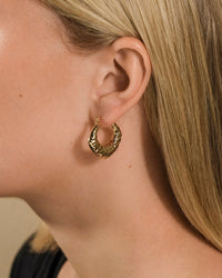 Darla Hammered Hoop Earrings - Sterling Forever