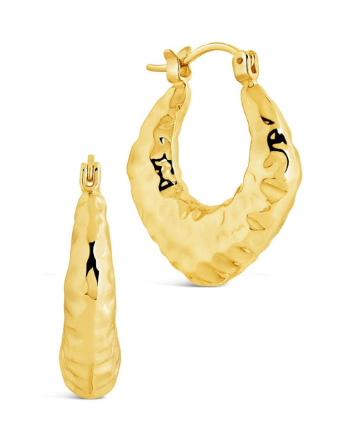 Darla Hammered Hoop Earrings - Sterling Forever
