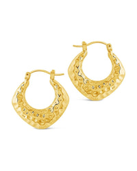 Darla Hammered Hoop Earrings - Sterling Forever