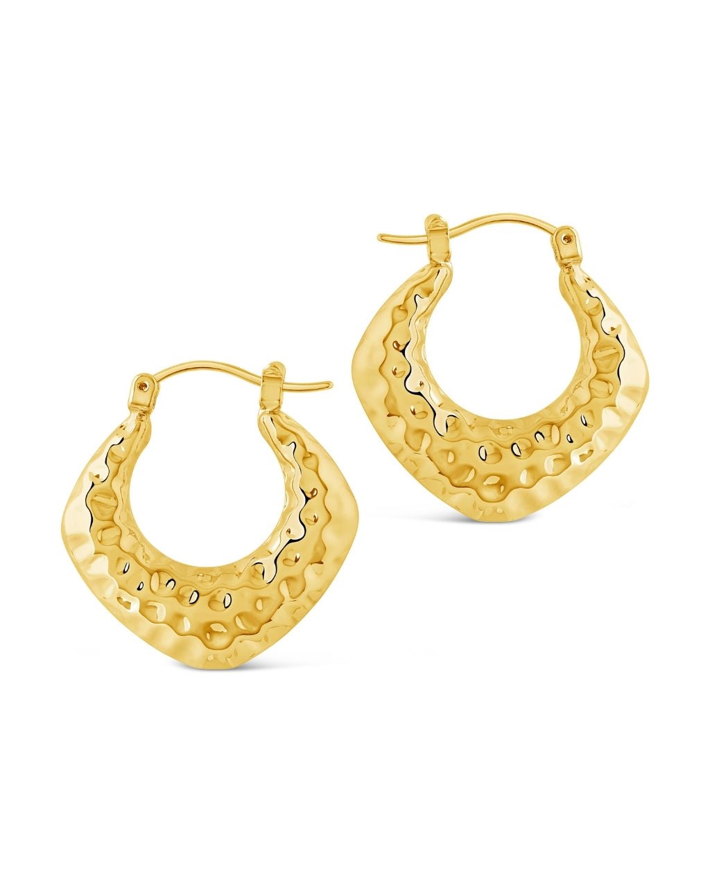 Darla Hammered Hoop Earrings - Sterling Forever