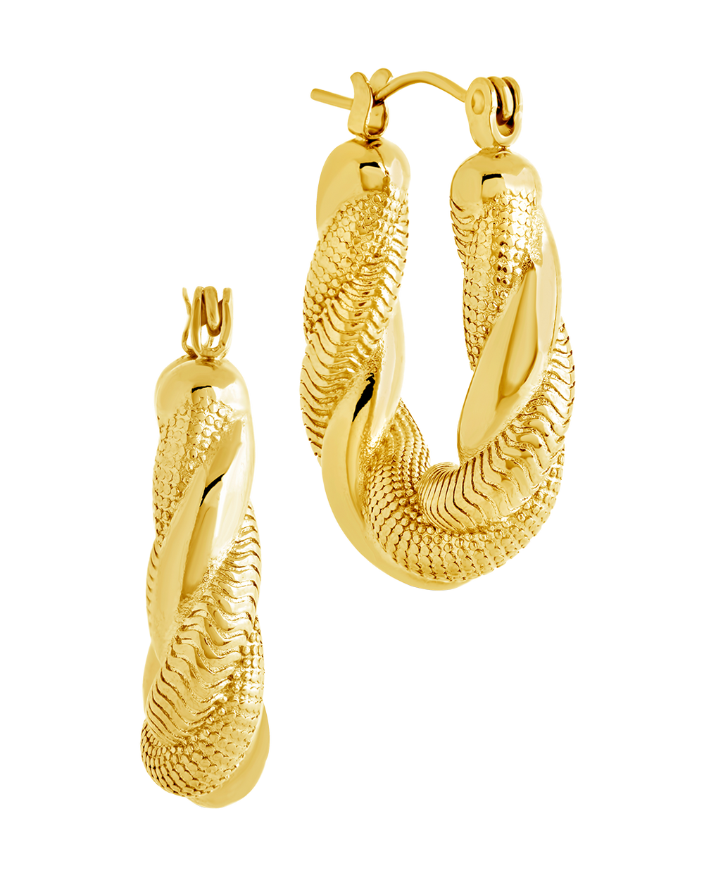 Cameron Textured Twist Tube Hoop Earrings