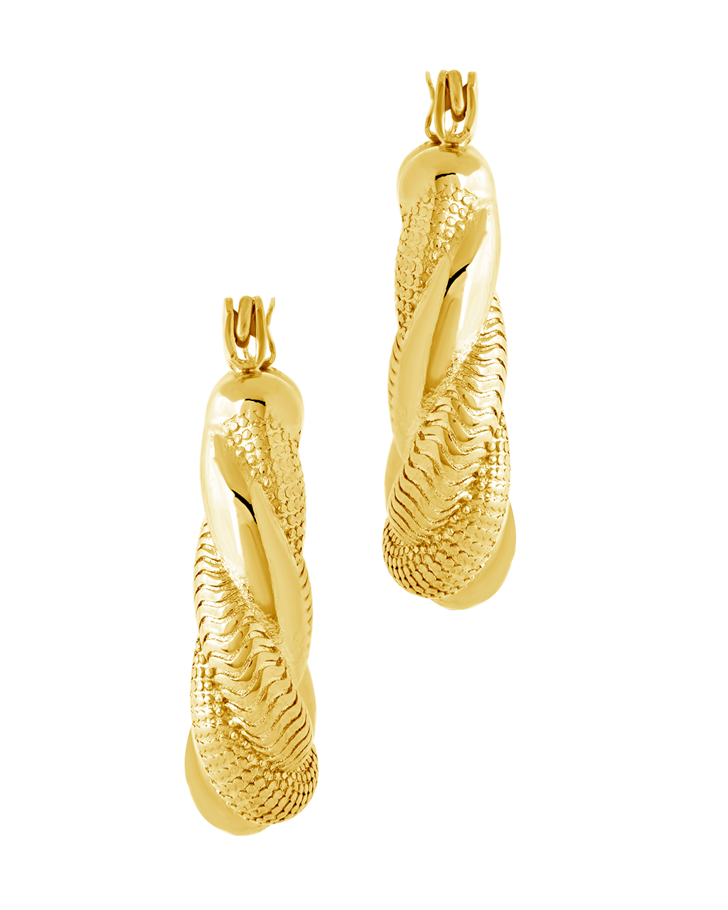Cameron Textured Twist Tube Hoop Earrings