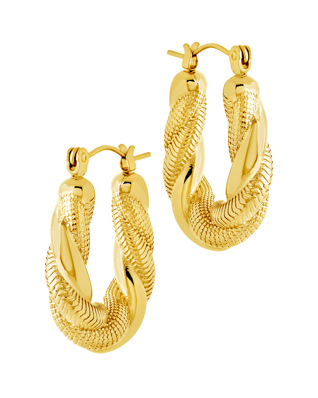 Cameron Textured Twist Tube Hoop Earrings