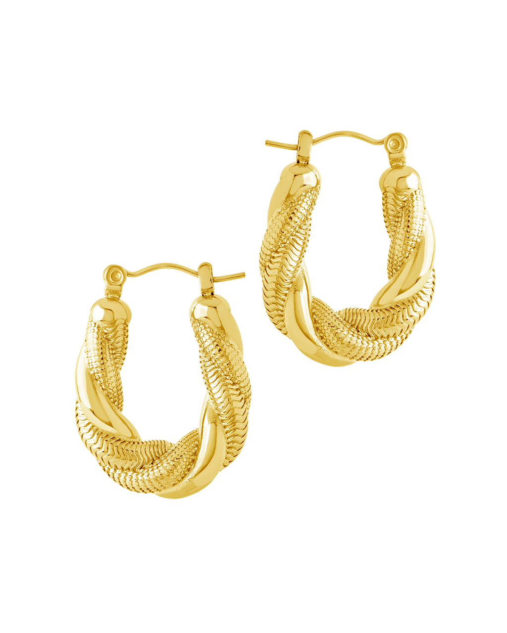 Cameron Textured Twist Tube Hoop Earrings