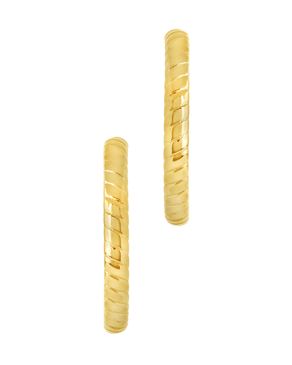 Everly Flat Herringbone Chain Hoop Earrings