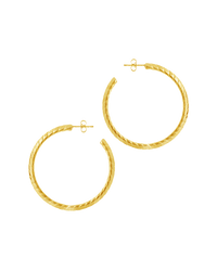 Everly Flat Herringbone Chain Hoop Earrings - Sterling Forever