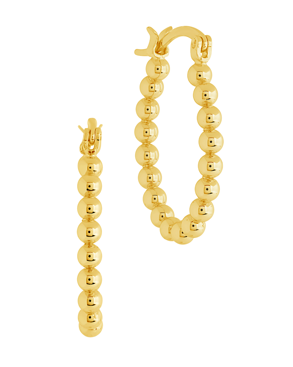 Elongated Bubble Sphere Hoop Earrings