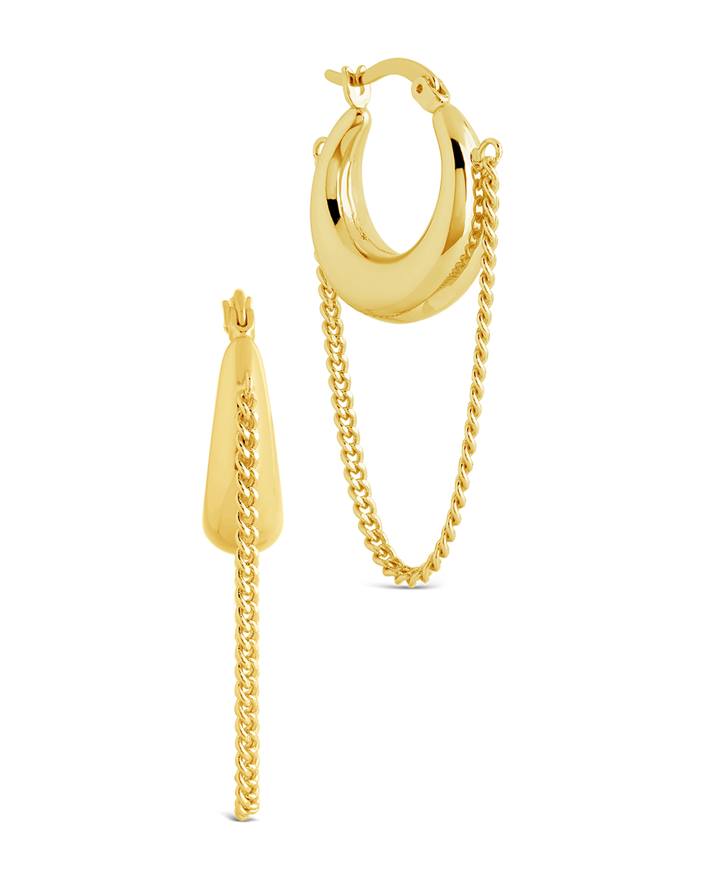 Mackenzie Chain Drop Hoop Earrings