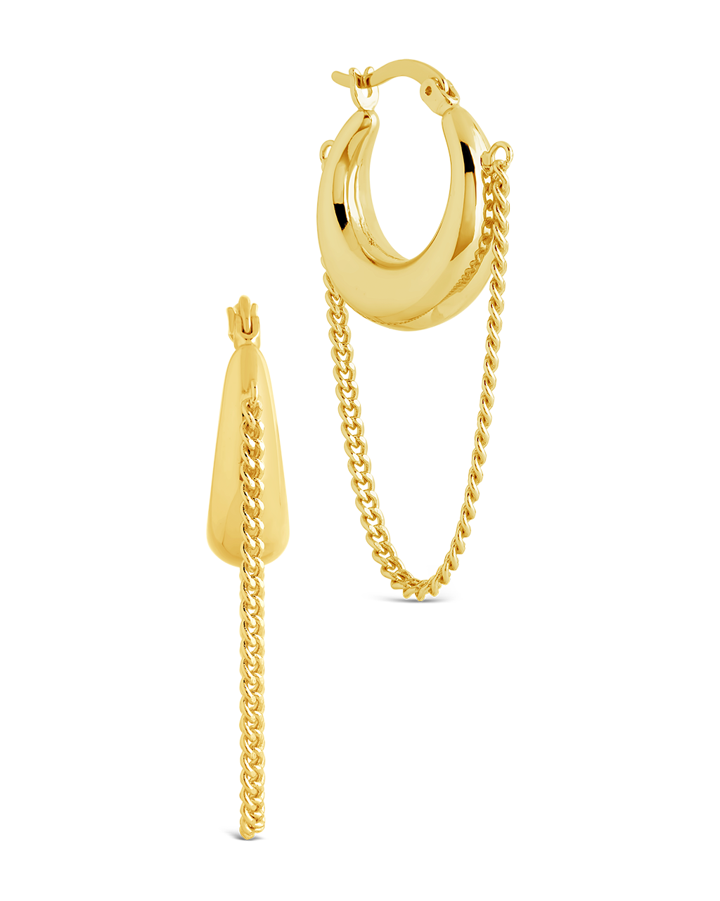 Mackenzie Chain Drop Hoop Earrings