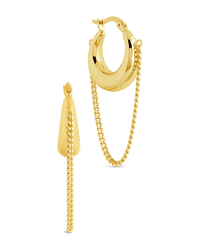 Mackenzie Chain Drop Hoop Earrings - Sterling Forever