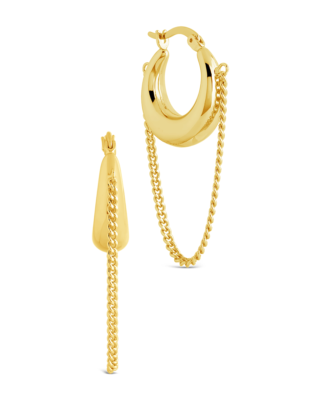 Mackenzie Chain Drop Hoop Earrings - Sterling Forever