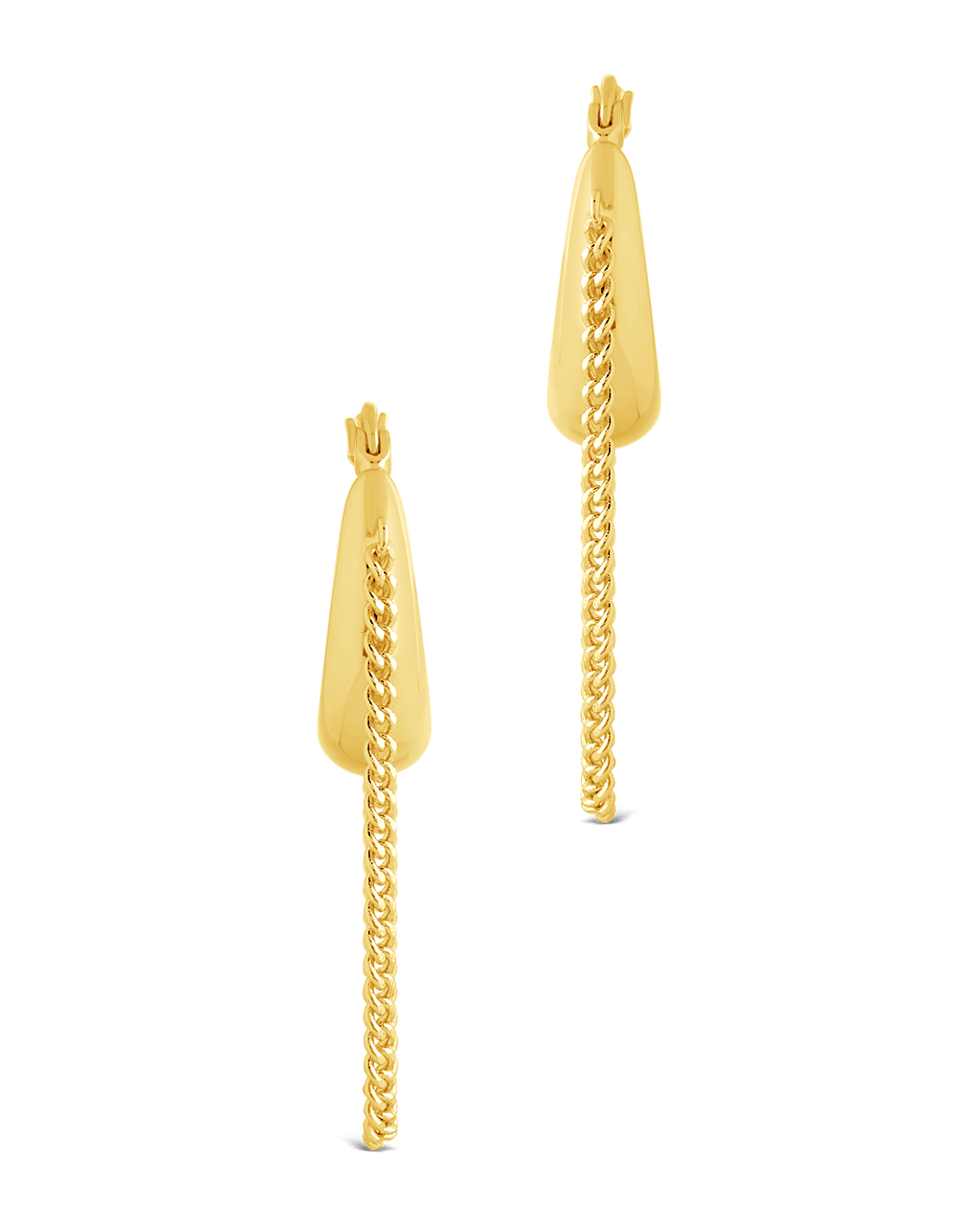 Mackenzie Chain Drop Hoop Earrings - Sterling Forever