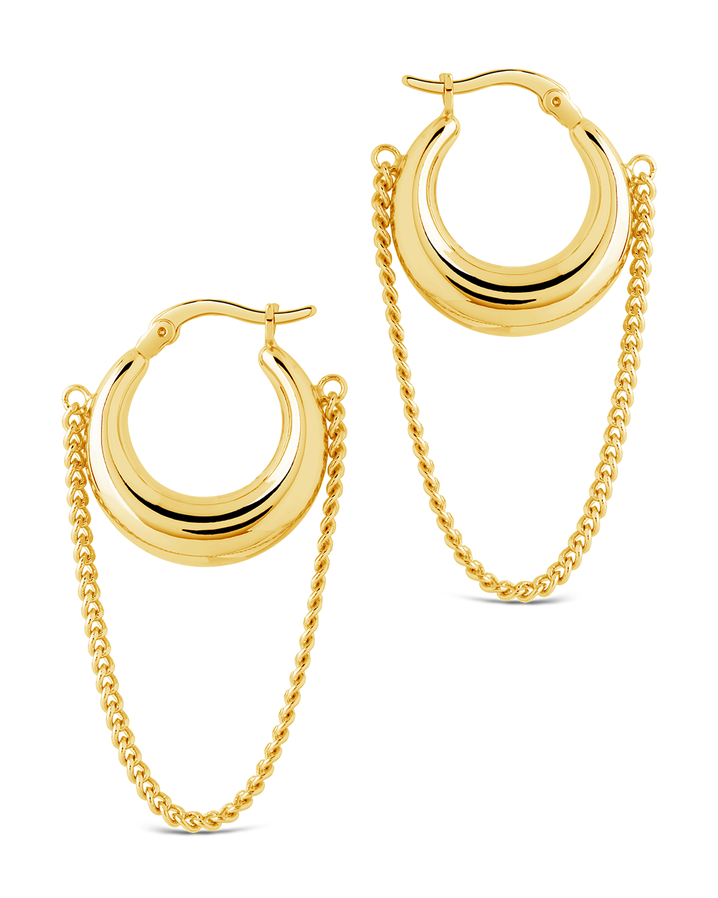 Mackenzie Chain Drop Hoop Earrings