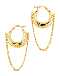 Mackenzie Chain Drop Hoop Earrings - Sterling Forever