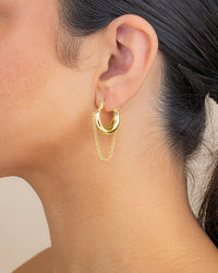 Mackenzie Chain Drop Hoop Earrings - Sterling Forever