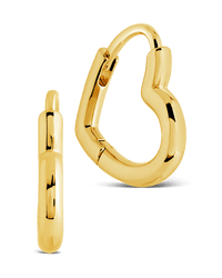 Elle Heart Micro Hoop Earrings - Sterling Forever