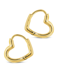 Elle Heart Micro Hoop Earrings - Sterling Forever