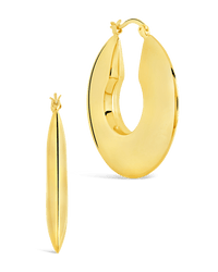 Paige Flat Tube Hoop Earrings - Sterling Forever