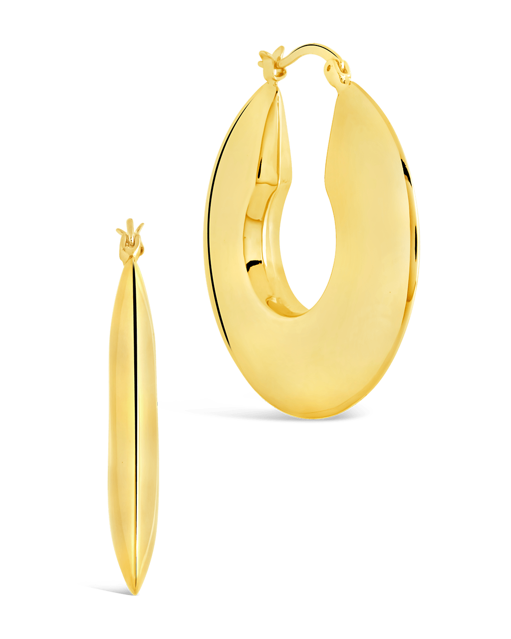 Paige Flat Tube Hoop Earrings - Sterling Forever