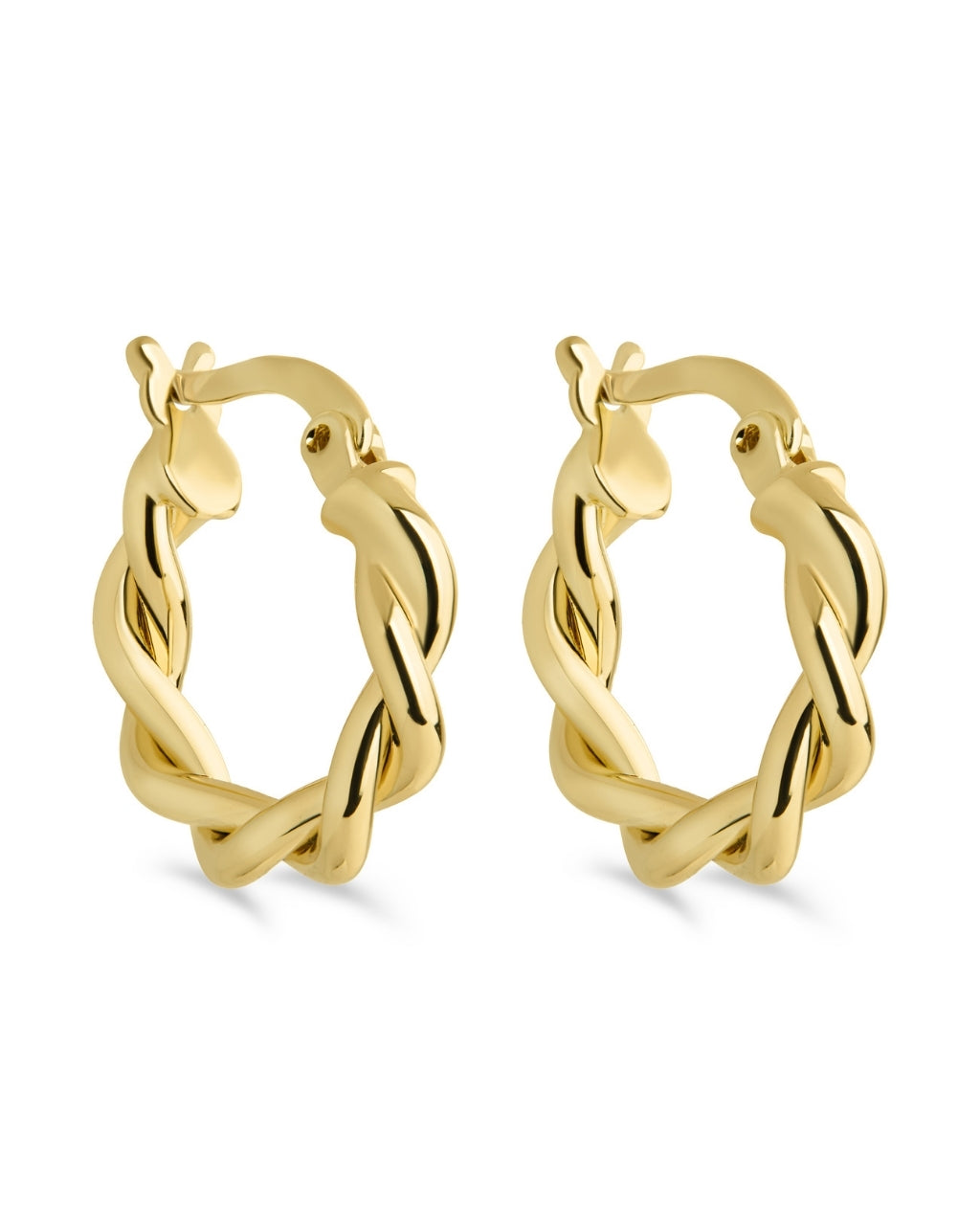 Hazel Textured Twisted Hoop Earrings