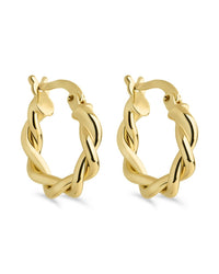 Hazel Textured Twisted Hoop Earrings - Sterling Forever