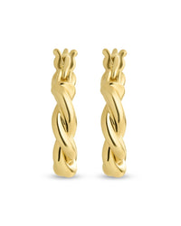 Hazel Textured Twisted Hoop Earrings - Sterling Forever