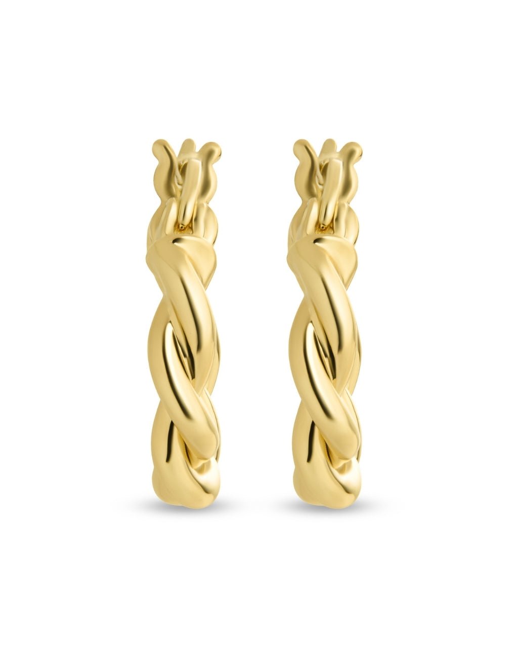 Hazel Textured Twisted Hoop Earrings - Sterling Forever