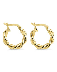 Hazel Textured Twisted Hoop Earrings - Sterling Forever