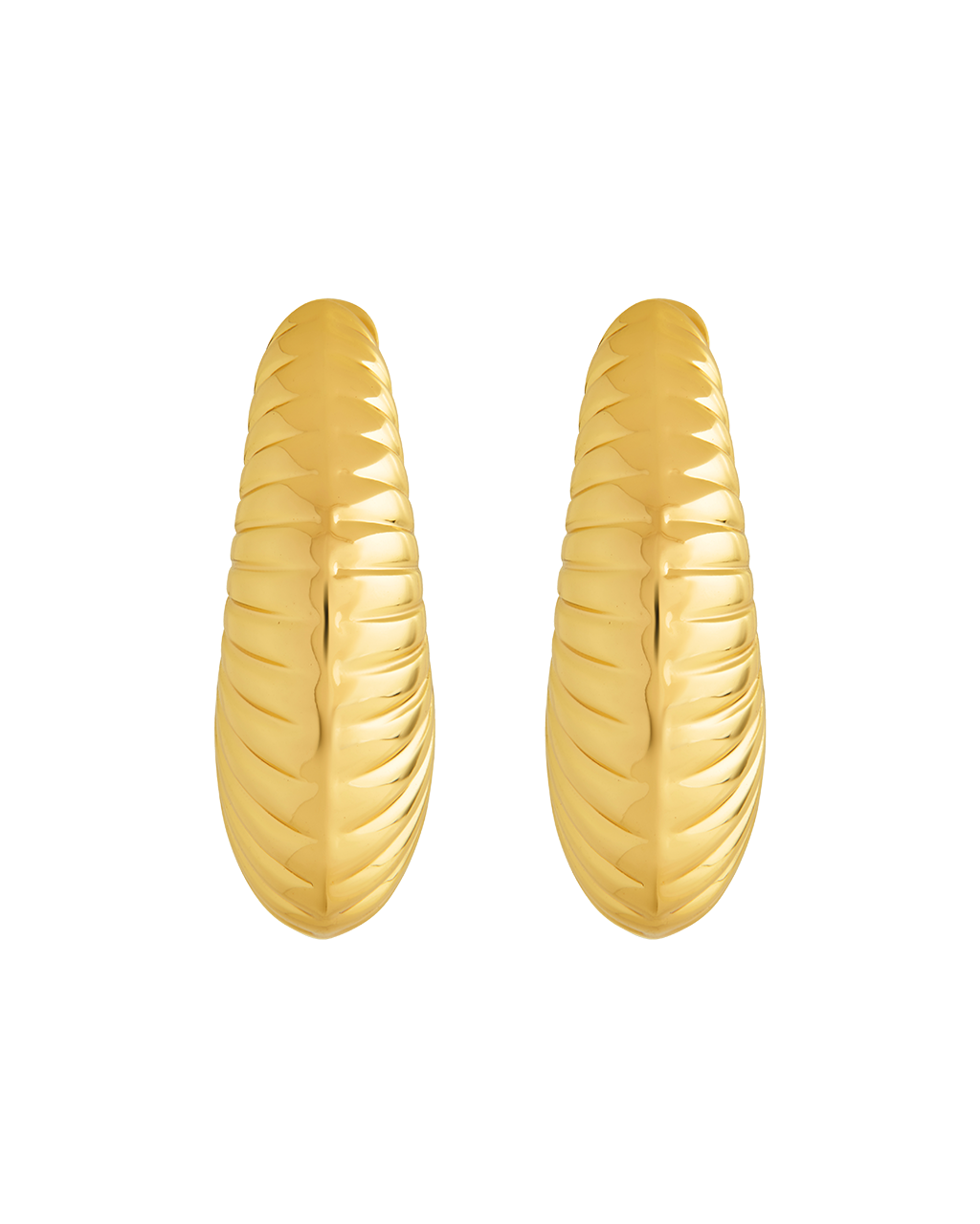 Flora Ribbed Huggie Earrings