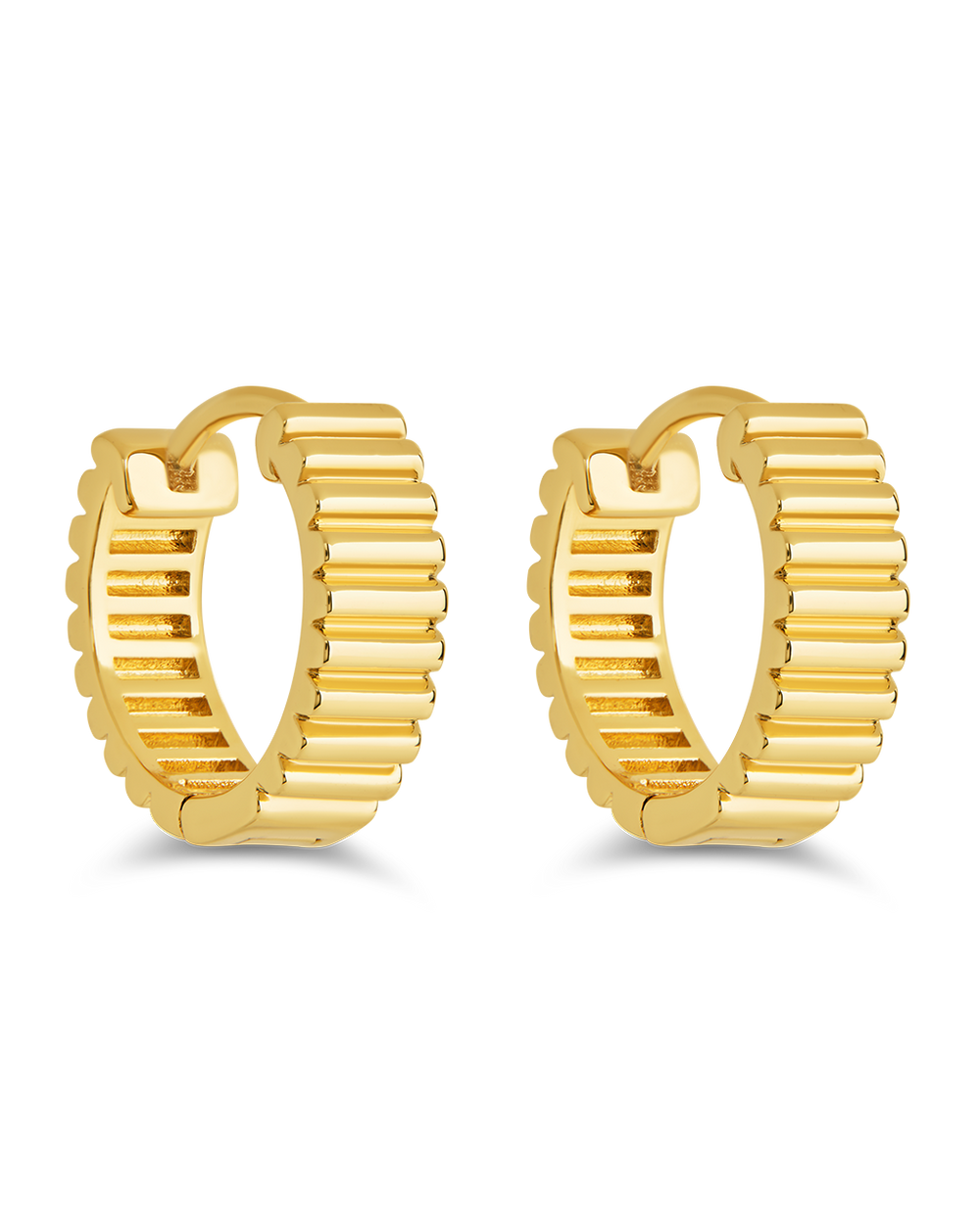 Lila Ribbed Micro Hoop Earrings