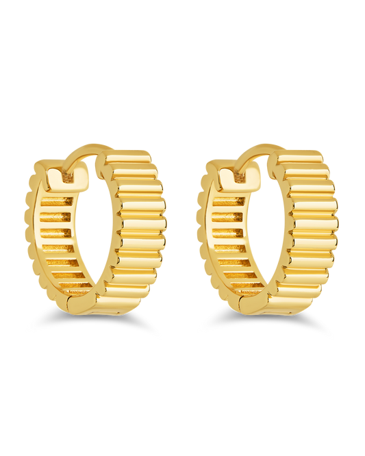 Lila Ribbed Micro Hoop Earrings