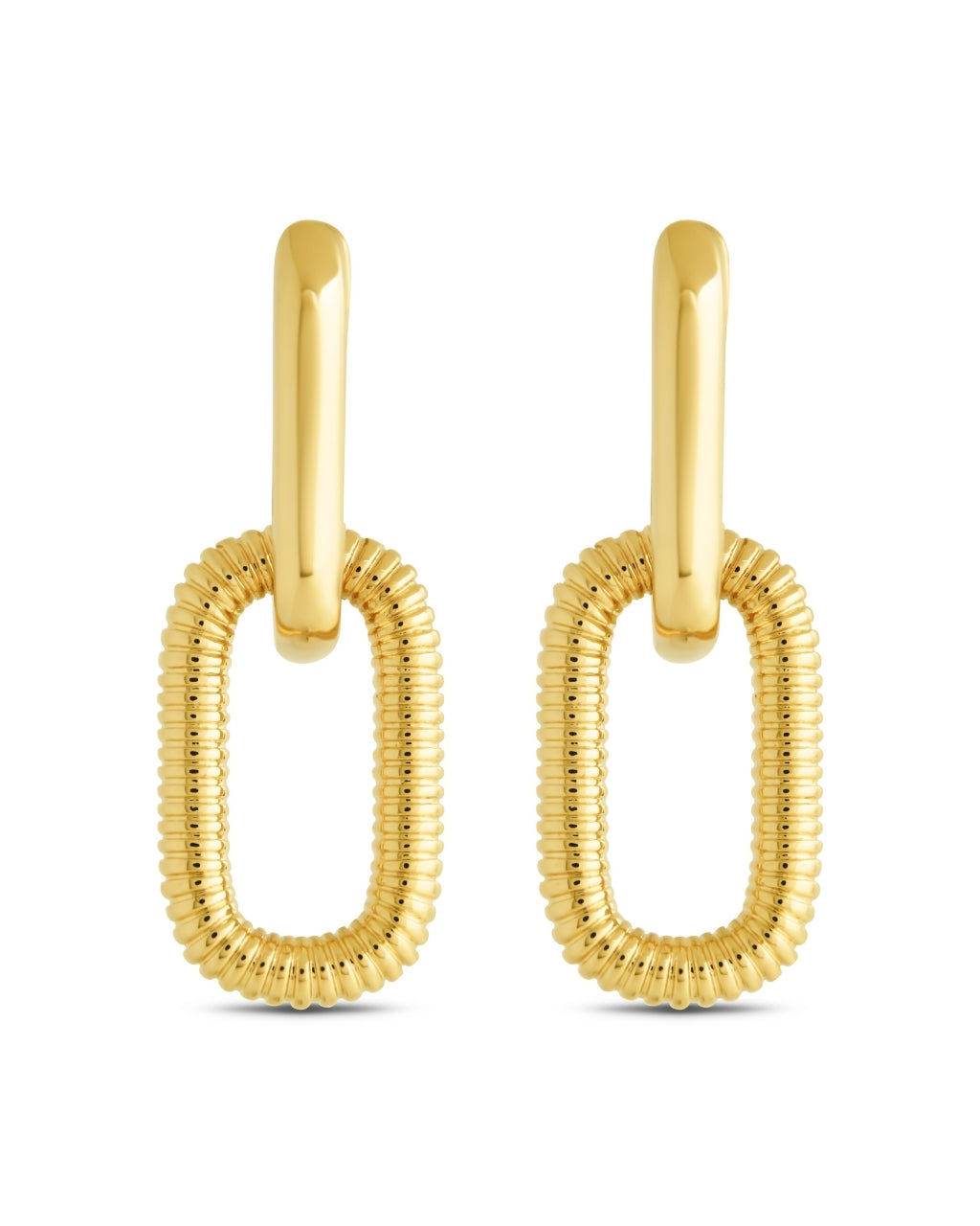 Felicity Textured Chain Link Drop Earrings