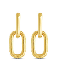Felicity Textured Chain Link Drop Earrings - Sterling Forever