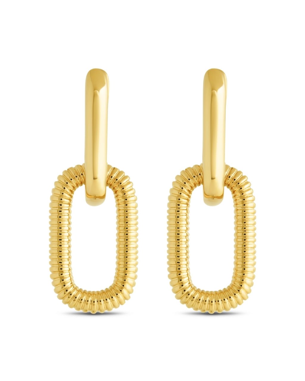 Felicity Textured Chain Link Drop Earrings - Sterling Forever