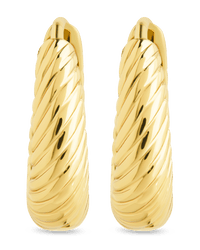 Fairley Oval Textured Micro Hoops - Sterling Forever
